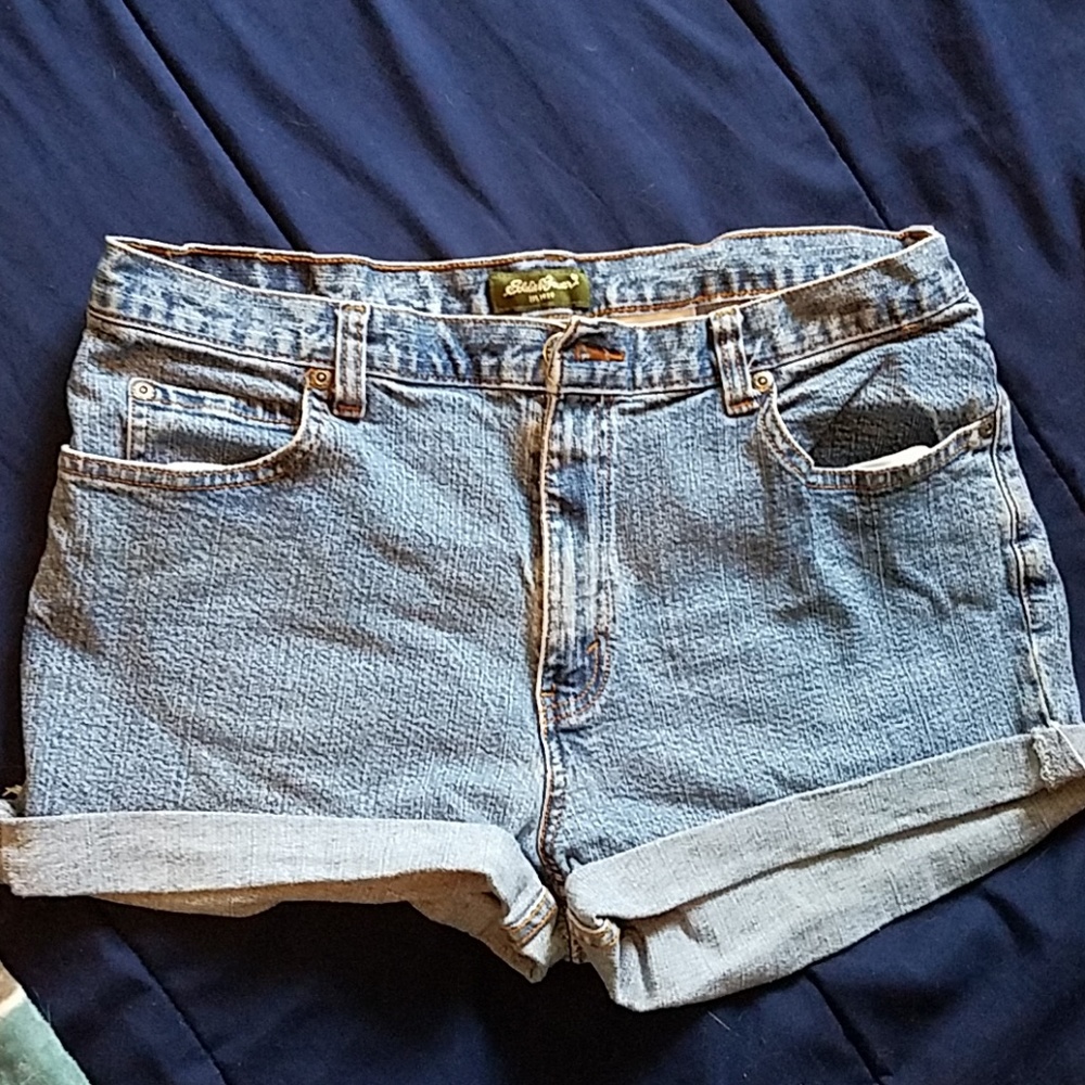 High waisted jean shorts. Petite 12